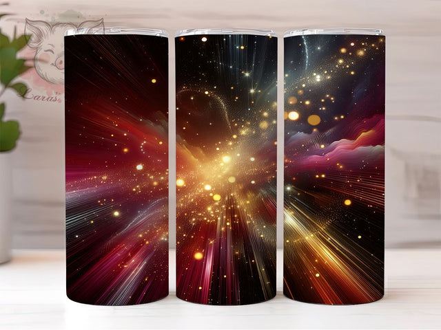 Milky Way Tumbler, Sparkly Space Design, Maroon and Yellow Tumbler, 20oz Tumbler Wrap, Sublimation Design, Abstract Space Art, Galaxy Tumbler, Cosmic Tumbler Wrap Sublimation Lara' s Designs 
