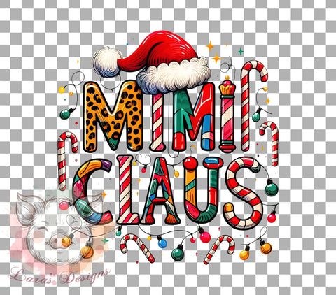 Mimi Claus, Christmas PNG, Holiday Sublimation, Grandma Christmas, Christmas Clipart, Holiday Decor, Digital Download, Cute Christmas Art Sublimation Lara' s Designs 