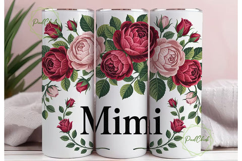 Mimi Rose Tumbler Wrap PNG Sublimation PixelChick 