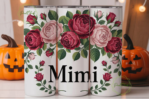 Mimi Rose Tumbler Wrap PNG Sublimation PixelChick 
