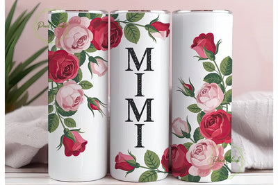 Mimi Rose Tumbler Wrap PNG Sublimation PixelChick 