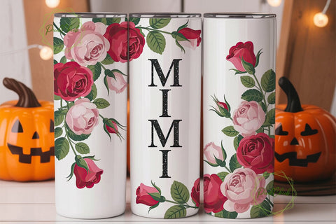 Mimi Rose Tumbler Wrap PNG Sublimation PixelChick 