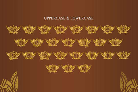 Mind Lotus Mandala Monogram Font Dm Letter Studio 