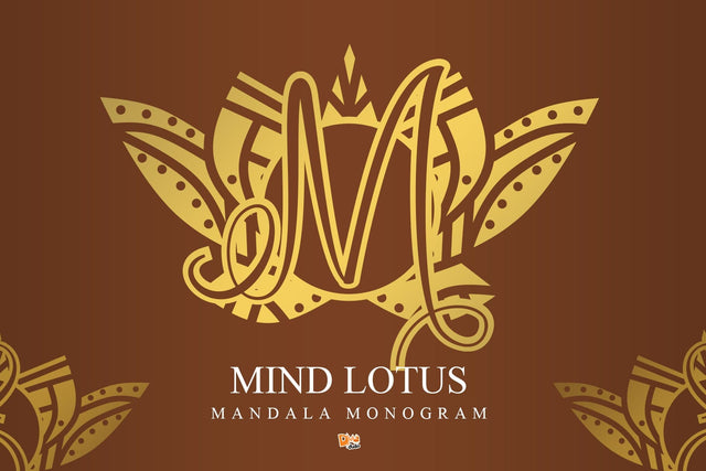 Mind Lotus Mandala Monogram Font Dm Letter Studio 
