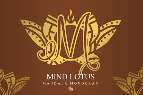 Mind Lotus Mandala Monogram Font Dm Letter Studio 