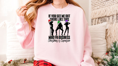 Mind Ya Business Christmas Is Expensive | Funny Christmas PNG | Adult Holiday Humor Design Sublimation Crafting After Dark 