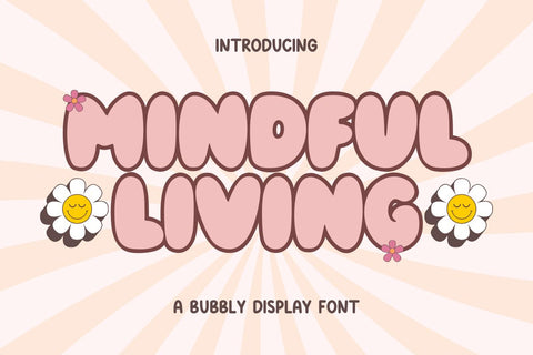 Mindful Living - Pretty Bubble Retro Font Font Masyafi Studio 