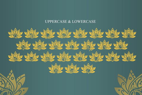 Mindful Lotus Mandala Monogram Font Dm Letter Studio 