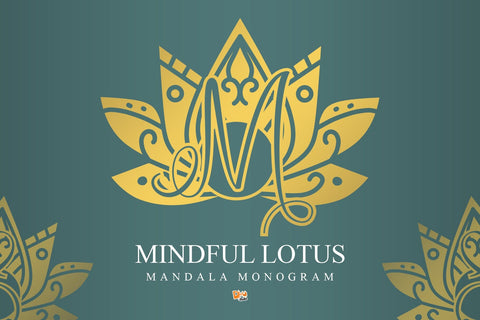 Mindful Lotus Mandala Monogram Font Dm Letter Studio 