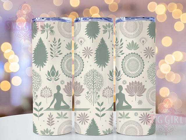 Mindful Spiritual Yoga Meditation Tumbler, Mindful Wellness Cup, Spiritual Yoga Wrap, 20Oz Sublimation Tumbler, Inspiring Meditation Design, Relaxation Gift Cup, Boho Zen Tumbler Sublimation SvggirlplusArt 