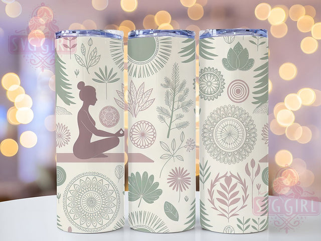 Mindful Spiritual Yoga Meditation Tumbler, Mindful Wellness Cup, Spiritual Yoga Wrap, 20Oz Sublimation Tumbler, Inspiring Meditation Design, Relaxation Gift Cup, Boho Zen Tumbler Sublimation SvggirlplusArt 