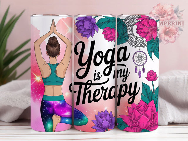 Mindful Yoga Therapy Tumbler, Mindful Yoga Wrap, Cute Wellness Cup, Relaxation Sublimation Design, Spiritual Gift Tumbler, Calm Yoga Wrap, Adorable Zen Cup Sublimation Li Zamperini 