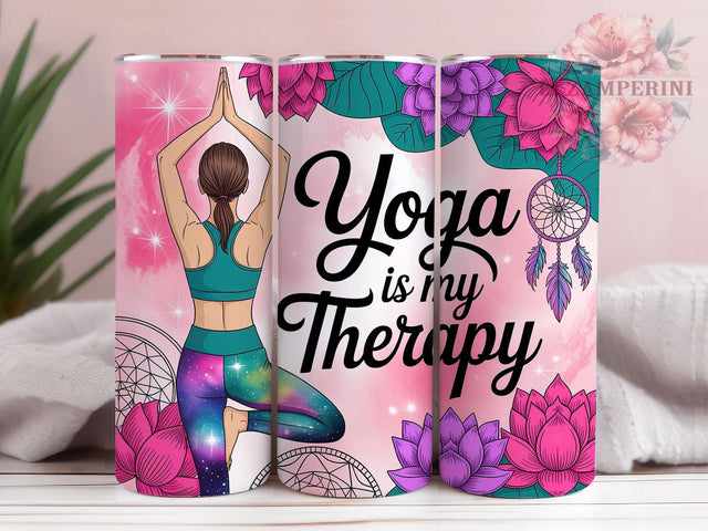 Mindful Yoga Therapy Tumbler, Mindful Yoga Wrap, Cute Wellness Cup, Relaxation Sublimation Design, Spiritual Gift Tumbler, Calm Yoga Wrap, Adorable Zen Cup Sublimation Li Zamperini 