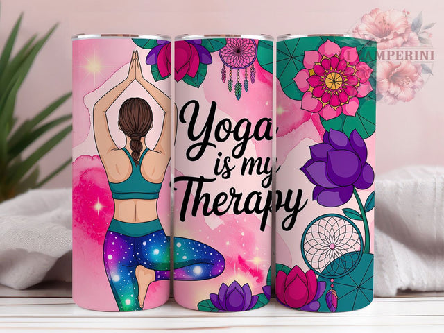 Mindful Yoga Therapy Tumbler, Mindful Yoga Wrap, Cute Wellness Cup, Relaxation Sublimation Design, Spiritual Gift Tumbler, Calm Yoga Wrap, Adorable Zen Cup Sublimation Li Zamperini 