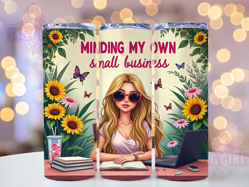 Minding My Own Business, 20oz Tumbler Wrap, Sublimation PNG, Tumbler Design, Floral Tumbler, Custom Tumbler Wrap, Digital Download Sublimation SvggirlplusArt 