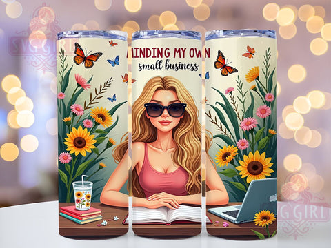 Minding My Own Business, 20oz Tumbler Wrap, Sublimation PNG, Tumbler Design, Floral Tumbler, Custom Tumbler Wrap, Digital Download Sublimation SvggirlplusArt 