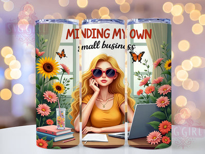 Minding My Own Business, 20oz Tumbler Wrap, Sublimation PNG, Tumbler Design, Floral Tumbler, Custom Tumbler Wrap, Digital Download Sublimation SvggirlplusArt 