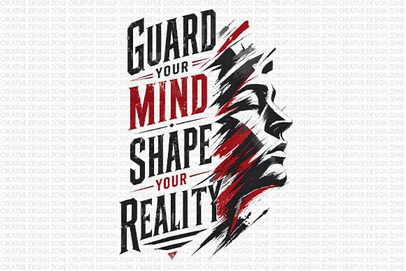 Mindset PNG Guard Your Mind Shape Your Reality Motivational Digital Download SVG BillahCrafts 