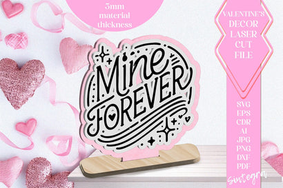 Mine Forever Love Valentine Ornament Laser Cut SVG v1 SVG Sintegra 