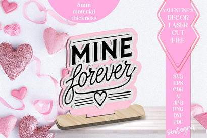 Mine Forever Love Valentine Ornament Laser Cut SVG v2 SVG Sintegra 