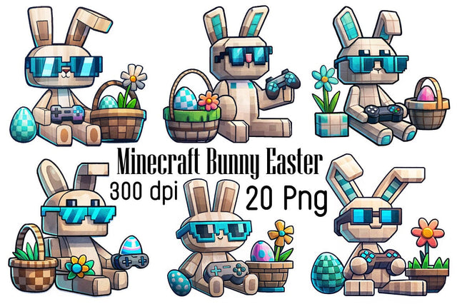 Minecraft Bunny Easter Png SVG Angelina750 