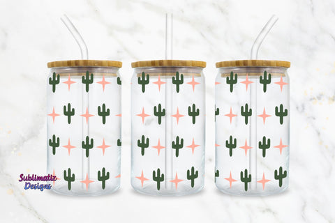 Mini Captus Glass Can Wrap 16oz SVG | PNG Sublimation SVG Sublimatiz Designs 