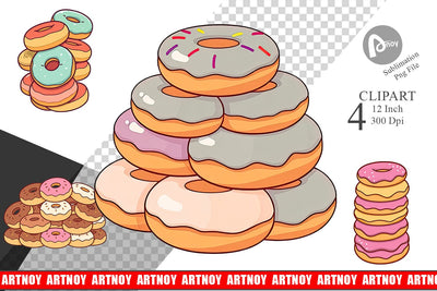 Mini Donut Stack Clipart Sublimation artnoy 