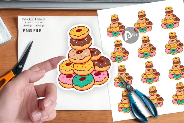 Mini Donut Stack Sticker Sublimation artnoy 