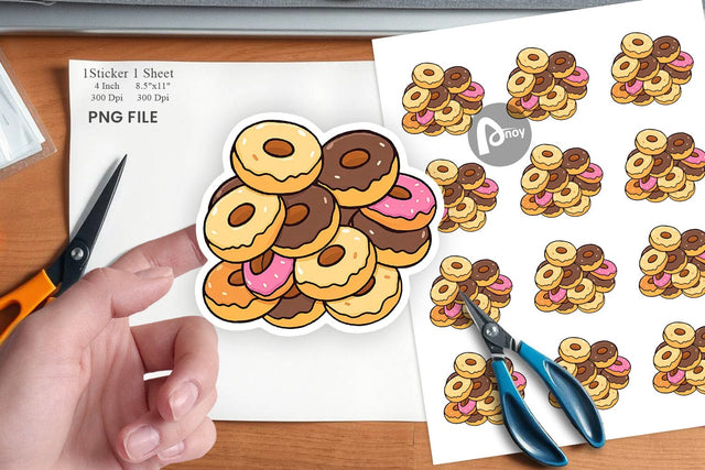 Mini Donut Stack Sticker Sublimation artnoy 