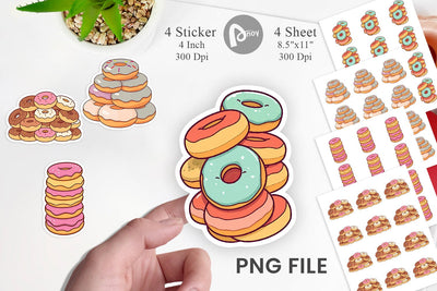Mini Donut Stack Sticker Sublimation artnoy 