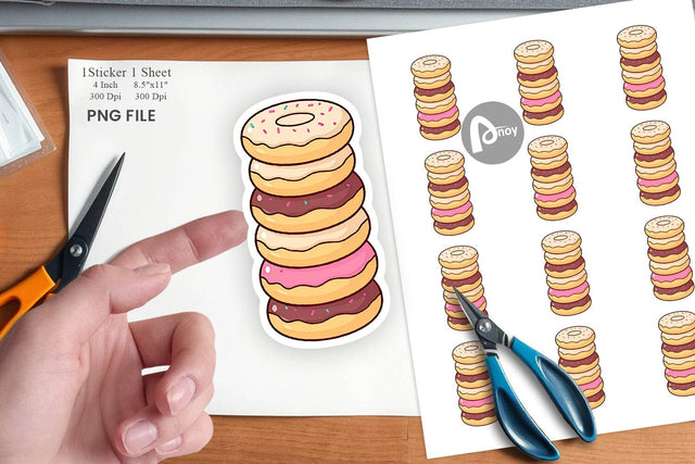 Mini Donut Stack Sticker Sublimation artnoy 
