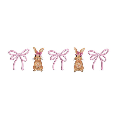 Mini Easter Bunny and Bow Embroidery Design, 3 sizes, Instant Download Embroidery/Applique DESIGNS Nino Nadaraia 