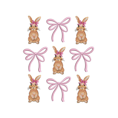 Mini Easter Bunny and Bow Embroidery Design, 4 sizes, Instant Download Embroidery/Applique DESIGNS Nino Nadaraia 