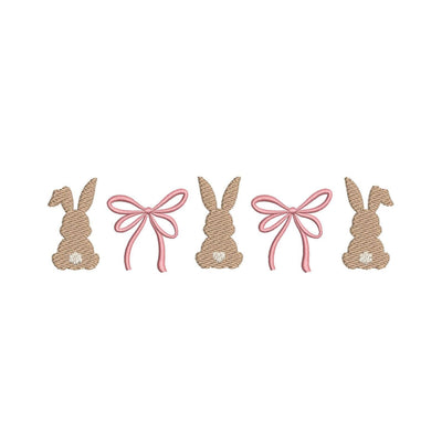 Mini Easter Bunny and Bow Embroidery Design, 4 sizes, Instant Download Embroidery/Applique DESIGNS Nino Nadaraia 