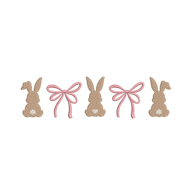 Mini Easter Bunny and Bow Embroidery Design, 4 sizes, Instant Download Embroidery/Applique DESIGNS Nino Nadaraia 