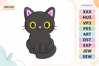 Mini Halloween Black Cat Embroidery Design Embroidery/Applique DESIGNS sg embroidery 