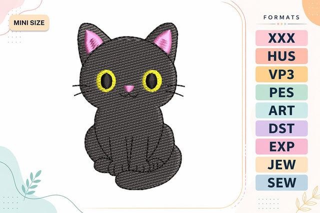 Mini Halloween Black Cat Embroidery Design Embroidery/Applique DESIGNS sg embroidery 