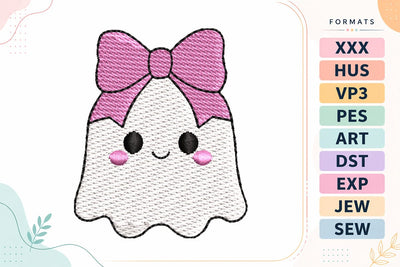 Mini Halloween Cute Ghost Girl Embroidery Design Embroidery/Applique DESIGNS sg embroidery 