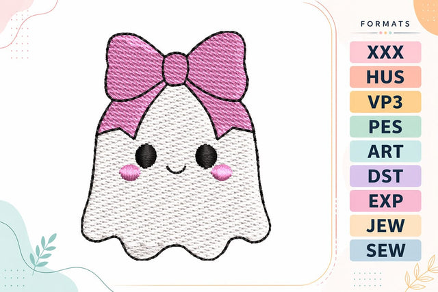 Mini Halloween Cute Ghost Girl Embroidery Design Embroidery/Applique DESIGNS sg embroidery 