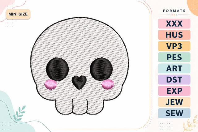 Mini Halloween Cute Skull Embroidery Design Embroidery/Applique DESIGNS sg embroidery 