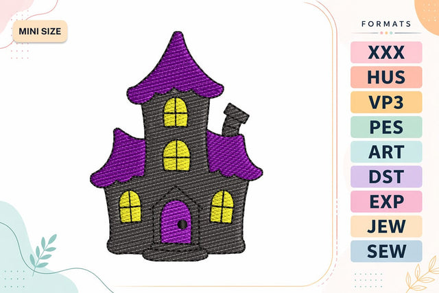 Mini Halloween Haunted House Embroidery Design Embroidery/Applique DESIGNS sg embroidery 