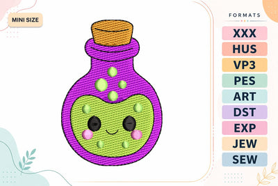 Mini Halloween Potion Bottle Embroidery Design Embroidery/Applique DESIGNS sg embroidery 