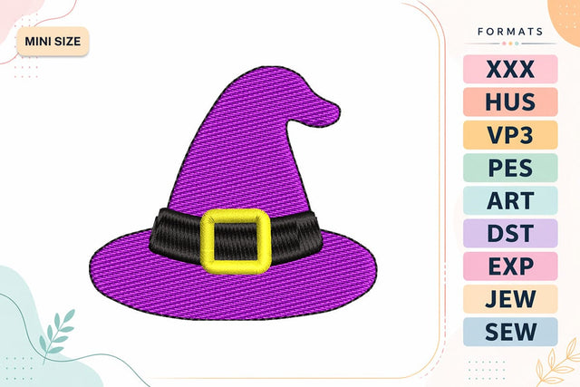 Mini Halloween Witch Hat Embroidery Design Embroidery/Applique DESIGNS sg embroidery 