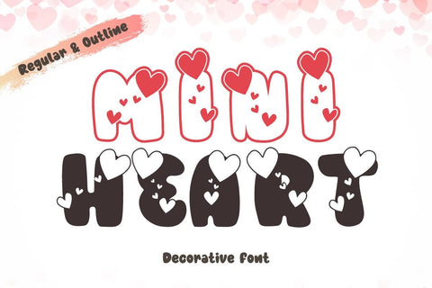 Mini Heart - Cute Valentine Font – Regular & Outline Font AnningArts Design 