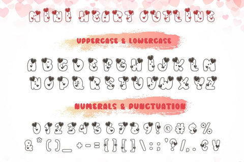 Mini Heart - Cute Valentine Font – Regular & Outline Font AnningArts Design 