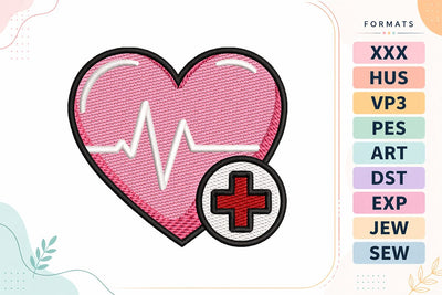 Mini Heart Medical Embroidery Design Embroidery/Applique DESIGNS sg embroidery 