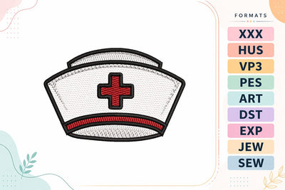 Mini Nurse Cap Embroidery Design Embroidery/Applique DESIGNS sg embroidery 