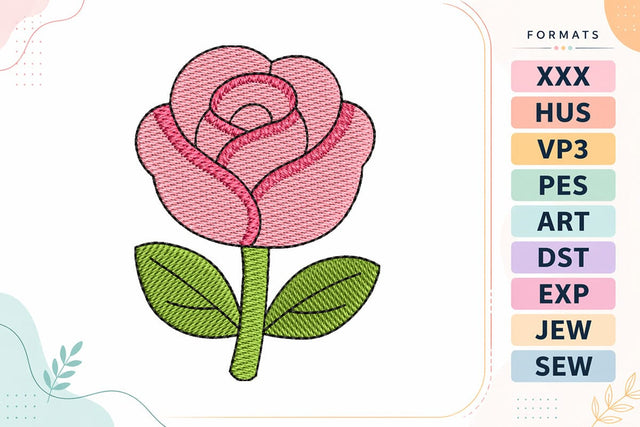 Mini Pink Rose Embroidery Design Embroidery/Applique DESIGNS sg embroidery 