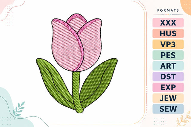 Mini Pink Tulip Embroidery Design Embroidery/Applique DESIGNS sg embroidery 