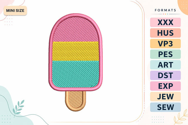 Mini Popsicle Embroidery Design | Summer Frozen Treat Embroidery/Applique DESIGNS sg embroidery 